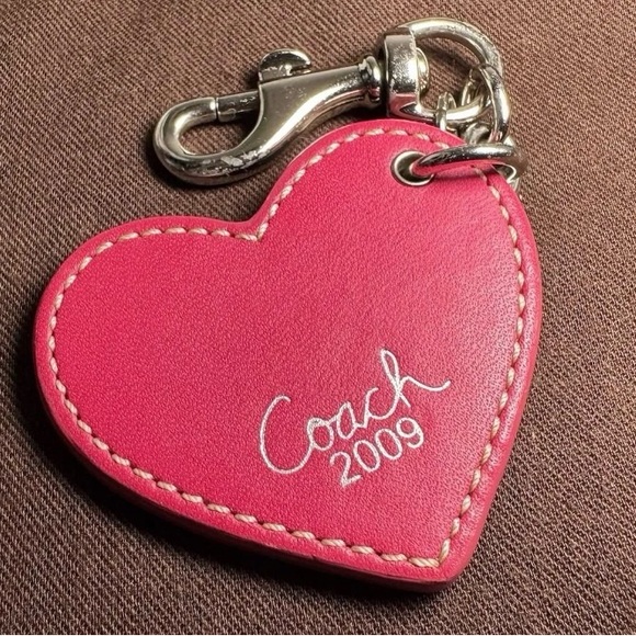 Coach Embossed Red Heart Keychain - Picture 2 of 2